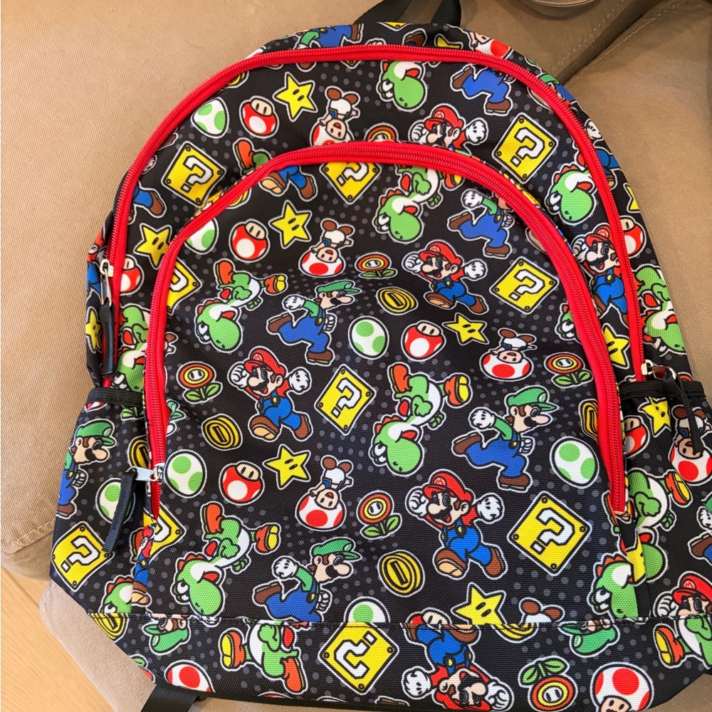 NWT Gap X Mario Bros Backpack & Lunchbox set 
Black Red Green Yellow